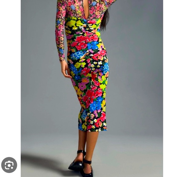 Anthropologie beautiful dress floral theme comfortable elegant NWOT - Picture 1 of 11